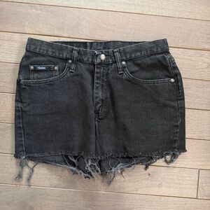 LEE by Riders Black Denim Frayed Hem Shorts